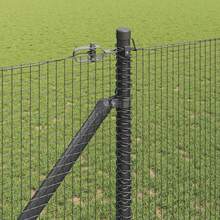 vidaXL 25 X 1,4 M (16 X 16 Mm Maschen) Stahl Und PVC Zaunpfosten, Grau - A - View 4
