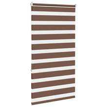 vidaXL Double Roller Blind Brown 90x150 Cm Fabric Width 85.9 Cm Polyester - Một cỡ - Xem 4