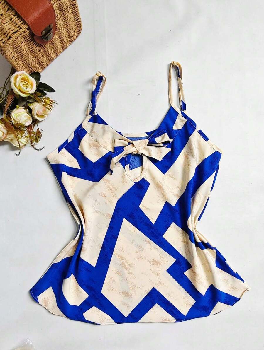 Nadia Moadl Women's Tank Top With Print. - Blue - View 1