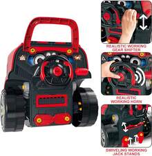 Role Playing Realistic Mechanic Disassembling Building Toy Truck With Remote Control Key - Red - View 3