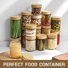 2/4 Stück 300ml (10oz) Gläser mit Deckeln, Overnight Oats Behälter, Glas Lebensmittelbehälter geeignet für Joghurt, Chiasamen, Snacks und Gewürze, Lebensmittelbehälter, Küchenorganisation, Glasgeschirr, Mahlzeitenvorbereitungsbehälter - Verschiedenfarbig - Übersicht 6