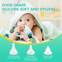 Baby Aspirator, Electric Aspirator, Portable With Easy-To-Clean Rechargeable Lithium Battery, Multiple Uses On A Single Charge, Comes With 3 Silicone Nozzles, 3 Adjustable Suction Levels, Multiple Soothing Light Modes And Music. - Màu xanh Bạc hà - Xem 6