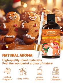 EMBRACEX. 100ml Gingerbread Fragrance Oil With Dropper, Suitable For Candle Making/Diffuser/Humidifier, Perfect For Daily Use And Christmas Gift - Gingerbread Man - View 4