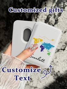 Custom Text Map MagSafe Card Holder Compatible With IPhone 12-17 - Perfect Gift For Travel Lovers Dad Boyfriend - Multicolor - View 4