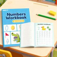 1 Pieza (48 páginas de menos de 100) Cuaderno de práctica de escritura de números interesante para niños, adecuado para cursos de escritura de preescolar y jardín de infantes de 3 a 6 años, libro de práctica de aprendizaje de matemáticas, libro de trazado de números, libro de práctica de caligrafía, trazado de números, alfabetización de educación temprana preescolar, regalo de regreso a la escuela - Multicolor - Ver 4