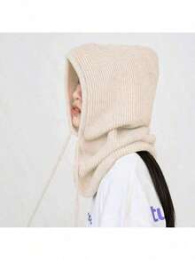 1pc New Balaclava Hat, Winter Windproof Neck Warmer Wool Hat For Women, Warm Ear Protection, Suitable For Christmas, Thanksgiving - Fara Cap - View 2