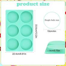 1/3pcs Silicone Pancake Mold, 4-Inch Non-Stick Pancake Mold, 6-Cavity Round Baking Mold, Suitable For Making Mini Cakes, Pancakes, Desserts, Burgers, Sandwiches - Green - View 4