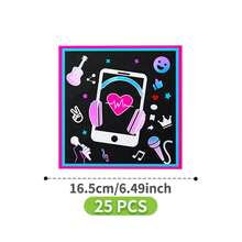 1 Set Music Happy Birthday Disposable Plates, Napkins, Cups, Serves 8 Guests, Suitable For Birthday, Wedding, Party, Family Picnic - Multicolor - View 7