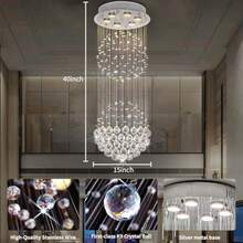 Lámpara de techo rectangular de vidrio para sala de estar 8 luces modernas de montaje empotrado lámpara colgante para a de cocina comedor clóset decoración de boda-0003 - Lámpara de fijación - Ver 2