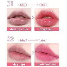 2pcs Crystal Jelly Dried Flower Lipstick, Magic Temperature-Change Lip Gloss, PH-Transparent Magic Lipstick, Long-Lasting Nourishing Moisturizing Lipstick, Plump Lips - Strawberry - 查看 7