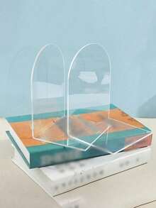 1/2 件亚克力书架，可调节透明书架，艺术展示架，桌面亚克力书架，透明书架，适用于办公室、家庭、零售店、卧室、返校季、漫画、CD、杂志、明信片、艺术品、情人节、圣诞节、万圣节礼物、透明装饰，是返校季的完美之选。 - 無色 - 查看 17