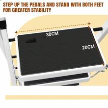 Royalswill Portable Folding Step Ladder, 2/3/4-Tier Ladder, Rubber Non-Slip Platform, Anti-Slip Household Folding Ladder, Multi-Purpose Load Capacity 330 Lbs, Foldable Step Ladder, Suitable For Kitchen, Office, Bathroom And Garage Use - 3級 - 查看 2