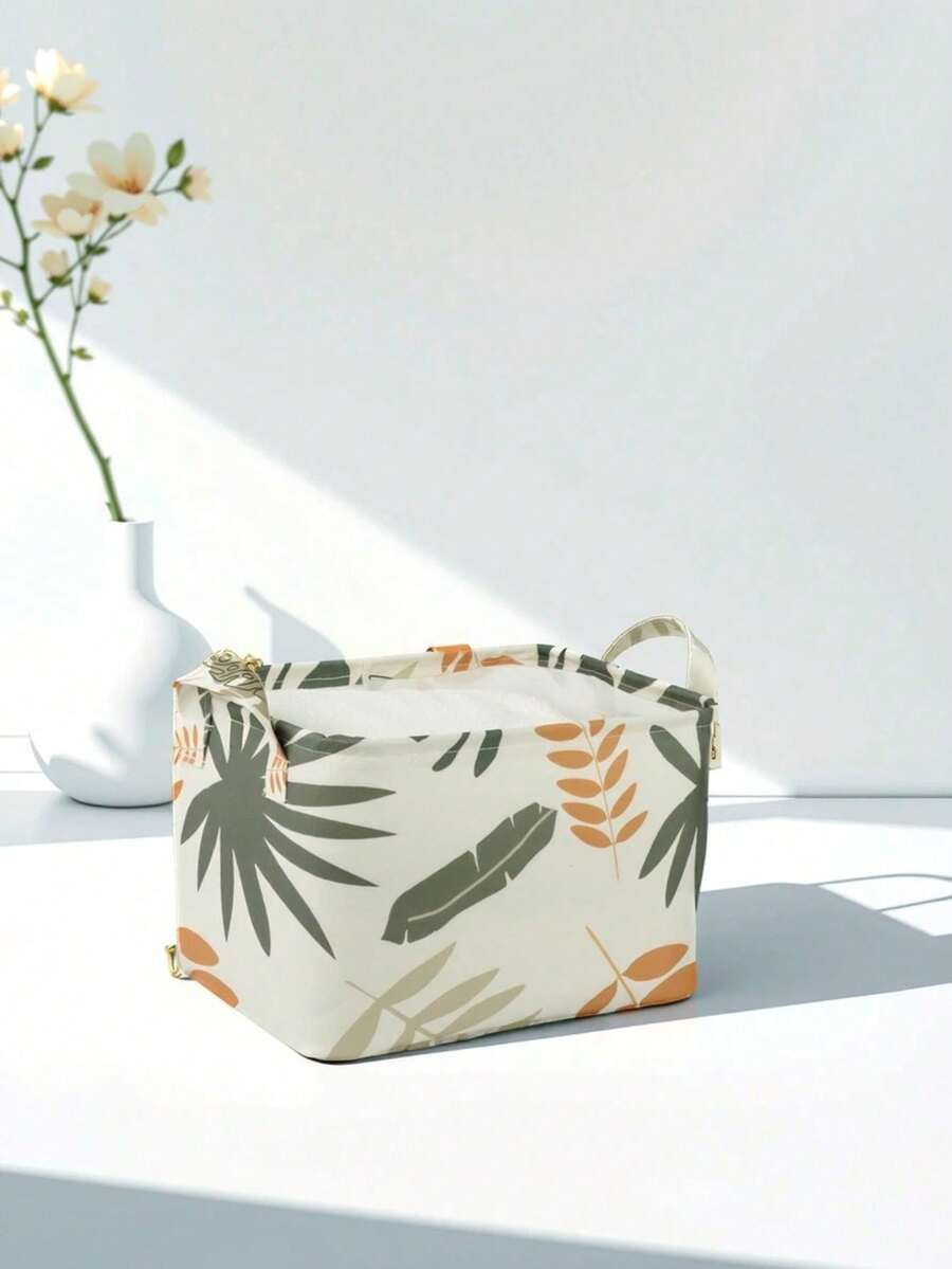 1pc 30*22*18 Leaf Multi-Purpose Basket Toy Basket,Laundry Basket,Bathroom Organizer,Storage Organizer - Leaf Pattern - View 1