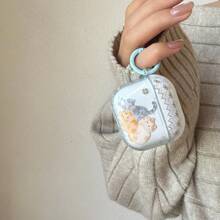 Sött halvtransparent blått hörlursfodral med 3 katter och hängande ring, lämpligt för AirPods Pro 2, härligt Apple 4 Simple 3 New 1/2 Generation Women Earphone Case - Babyblå - Visa 7