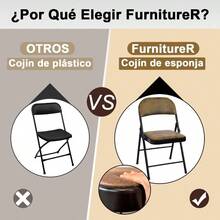 sillones para recamaraFurnitureR Paquete 4 Sillas Plegables con Marco Metal y Asiento Acolchado Tapizado Tela Gamuza Juego Sillas Plegables para Fiestas en el Hogar y la Oficina Vintage Tela Marrón - Marrón vintage - Ver 7