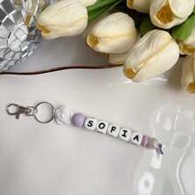 Personalized Keychain, Custom Name Keychain | Silicone Bead Keychain | Rose Flower Keychain, Backpack Keychain | Handmade Gift, Valentine's Day Gift - Multicolor - View 20