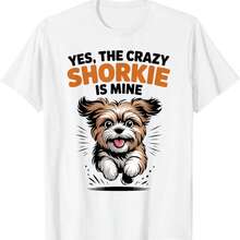 Yes, The Crazy Shorkie Is Mine Cartoon Cross Mix Breed Dog T-Shirt - 黑色9 - 查看 1