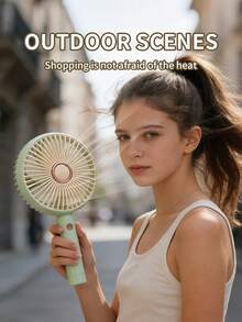 AOYI 1个可充电便携式三速可调大尺寸桌面风扇，带底座，迷你USB供电风扇，带充电线 - 彩色 - 查看 2