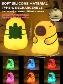 可爱水豚夜灯,柔光LED灯,新奇动物造型夜灯台灯,情人节礼物,趣味水豚动物玩具夜灯,触控调光,3档亮度调节及轻触感应,宿舍卧室装饰,生日礼物,装饰照明,睡眠伴侣,送给女友、妻子、闺蜜的生日圣诞礼物,便携式无线氛围灯 - 彩色 - 查看 17