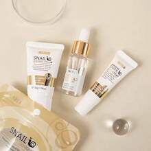 LAIKOU 四件套蜗牛 24K 金护肤套装 - 抗衰老套装，包含精华液、眼霜、面霜和面膜，补水提亮，打造光彩照人的肌肤 - 多色 - 查看 5