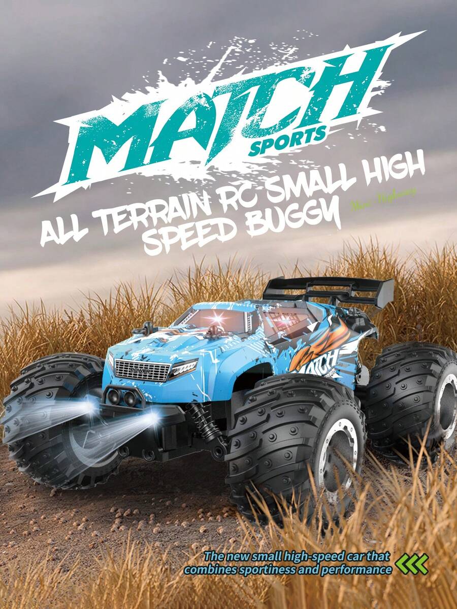 1pc 2.4GHz Remote Control Off-Road Vehicle, Rechargeable Battery Powered All-Terrain RC Truck With LED Lights, Suitable For Ages 4-7, 8-12+ Boys, Girls, Beginners, PVC Shell, Great Birthday/Christmas Gift - Multicolor - View 1