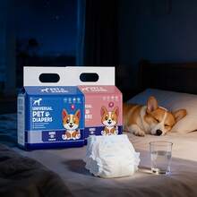 Tampoane de unică folosință pentru urina câinilor, scutece țesute super absorbante pentru animale de companie, potrivite pentru căței, câini seniori, post-operatorii, soluție pentru incontinență, etanșe și confortabile - Multicolor - Vizualizare 2