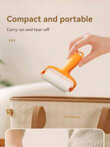 Small Reusable Lint Roller, Household Replacement Cleaning Mini Portable Roller, High Adhesive Clothing Paper Roll - 1 Handle + 3 Replacement Parts - View 5