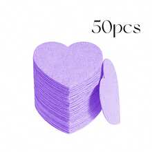 Compressed Cellulose Heart Shape Facial Sponges Natural Cosmetic Spa Sponges Reusable For Facial Cleansing Exfoliating - Coral Pink - View 40