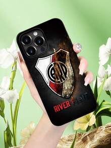 Classic River Plate Pattern Fashionable Men's And Women's Large Hole Anti Fall Phone Case Phone Case For IPhone 17/17PRO/17AIR/17PROMAX/16E/16/16PRO/16PLUS/16PROMAX/15/15PLUS/15PRO/15PROMAX/14/14PLUS/14PRO/14PROMAX/13/13PRO/13PROMAX/12/11( Internet Celebrity's Birthday Gift, Easter Gift, Valentine's Day Gift For Friends, Girlfriends, Boyfriends, Family) - Black - View 2