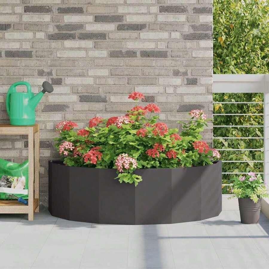 vidaXL Pflanzkübel Schwarz 120 X 60 X 35 Cm Stahl - A - Visualizzare 1
