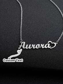Customized Luxury Matte Gold Heart-Shaped Fashion Necklace, Suitable As A Gift For Lovers, Family, Friends, Birthday, Anniversary - Multicolor - View 4