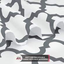 Lux Decor 4 Pieces Quatrefoil Bed Sheets - Stylish Comfy Bedding Set - Hotel Luxury Skin Friendly Cooling Sheets & Pillowcases Without Filler - Classic Collection With 16 Inches Deep Pocket - Shrinkage & Fade Resistant, Valentine's Day Bedroom, Spring Bedding Refresh, Guest Room Essentials, Dorm Room Bedding, Premium Bed Linens, Easy Care Sheets, Hypoallergenic Fabric, Year-Round Comfort, Master Bedroom Update, Matching Bedding Set, Hotel Quality Linens - 白色和灰色 - 查看 7