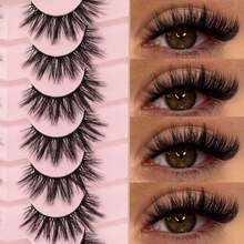 7 Pairs Natural Full False Eyelashes,Soft & Comfortable,Manga Lashes Cat Eye Lashes Faux Mink Eyelashes Wispy Lashes Pack ,Lashes, Eyelashes, Fake Lashes - Black - View 5