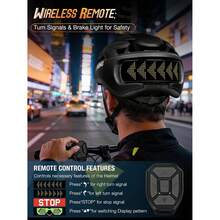 Gelrova LED Bike Helmet With Light - DIY LED Screen Display Helmet For Scooter, Bicycle, Skateboard, Unisex For Adults (Black): Sports Outdoor - 黑色 - 查看 3