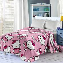 SANRIO Hello Kitty主题法兰绒毯,粉色底,满版Hello Kitty印花,可爱少女风,既美观又实用,可作为礼物或日常家居用品,也可用作披毯、空调毯、沙发毯,适用于沙发、卧室、露营、旅行等场合,实用且具有纪念意义。 - 彩色 - 查看 3