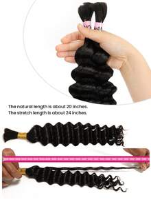 WOWANGEL 90g 16-24 Inch Deep Wave Braiding Hair Extensions, Wet Wavy Curly Human Hair, 2 Packs, Color #30 Brown, Bohemian Braiding Hair - S30 - View 5