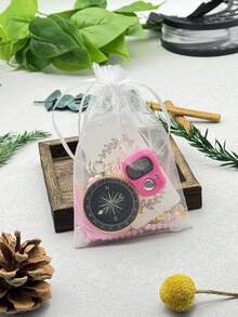 5-In-1 Holiday Gift Set: Faux Pearl Beaded Finger Ring Counter With Compass & Card - Ideal Party Souvenirs - M-Rose Gold - View 11