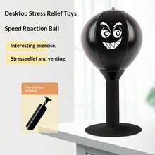 1pc Black New Bestselling Portable Boxing Reflex Ball Trainer - A Compact Punching Ball Suitable For Advanced Boxers And Aspiring Boxers, For Relaxation And Skill Improvement. Made Of Durable PVC Material, Compact Design, Very Suitable For Home Or Gym Use. - Black - View 3
