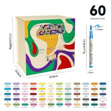 12/24/36/168 Cores Canetas Marcadoras Líquidas de Acrílico, Estudante Arte Profissional Desenho Ponta Macia Marcadores Coloridos, Compacto Papel Empilhável Para Livros de Colorir DIY, Adequado Para Vidro, Pedra, Arte Corporal À Prova D'água, Essencial Volta às Aulas - Multicolorido - Visão 16