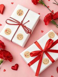 500 miếng/cuộn Hình dán tròn hình trái tim, Trang trí đám cưới lãng mạn, Hình dán tự dính dùng để tự làm quà tặng, Hình dán trang trí cho máy tính xách tay, bình nước, máy tính, điện thoại, nhãn dán phong bì, dùng cho bao bì bánh nướng, túi quà tặng tiệc cưới - Nhiều màu - Xem 8