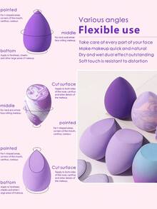 20件套化妆工具套装，包含：6个化妆海绵+3个迷你化妆海绵+4个三角粉扑+6个迷你气垫粉扑+1个粉扑，一应俱全，新手友好 | 方便携带，送礼佳品 | 新手/女性的完美之选 - 彩色 - 查看 8