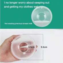 2pcs Nursing Cup Set, Breast Shells, Milk Savers, Nipple Pain Relief, Collect Breastfeeding Leakage, Soft & Flexible Silicone Material, Reusable - Clear - View 4