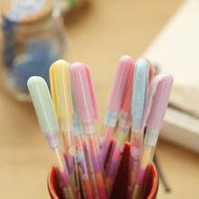 6-In-1 Colorful Fluorescent Highlighter Pens, Korean Candy Color Multifunction Marker Pens, Creative Student Stationery Pastel Pens, Fluorescent Pens For DIY - A - View 9