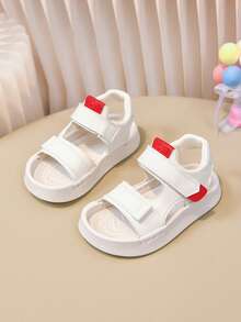 1 Pair White Boys' Sandals, New Design, Non-Slip, Toddler/Little Kid Summer Shoes, Soft Sole - White - View 1