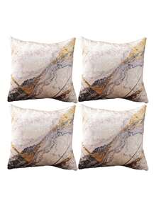 1/2/4pcs Middle Eastern Bohemian Style Gold Velvet Throw Pillow Covers 45*45cm Square, Removable & Washable, Home Holiday Decor, Pillow Covers Only (No Inserts) - Multicolor - View 8