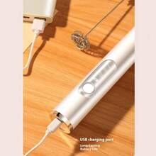 3-Speed Electric Hand Mixer, USB Rechargeable 1200mAH, 2 Stainless Steel Beaters, Ideal For Whipping Eggs, Smoothies, Sauces, Purees, Creams, Coffee, Cappuccino, Hot Chocolate, Milkshakes, Etc. - Multicolor - View 8