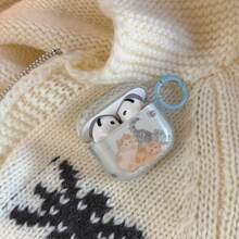 Sött halvtransparent blått hörlursfodral med 3 katter och hängande ring, lämpligt för AirPods Pro 2, härligt Apple 4 Simple 3 New 1/2 Generation Women Earphone Case - Babyblå - Visa 3