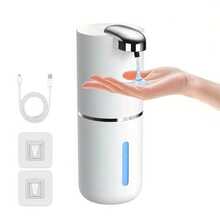 DONASIRA Essencial para Halloween e Natal - Novo dispensador de sabonete líquido com sensor automático, dispensador de sabonete líquido sem toque, montado na parede, lavador de mãos elétrico com espuma para crianças, capacidade de 360 ml a 400 ml, tempo de espuma/líquido ajustável de 0,3/0,8/1,5/2,0 s, atraso de 0,25 s, adequado para banheiro, lavabo, cozinha, decoração de banheiro e volta às aulas - P12 todo tipo garrafa branca - Ver 11