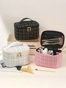 1个可爱旅行化妆包，双层化妆品收纳包，大容量洗漱包，多功能化妆包，旅行包，手提包，适用于宿舍/浴室/旅行/酒店，圣诞礼物，万圣节礼物，送给妈妈、情侣、同事、朋友、邻居的礼物，房间装饰 - 彩色 - 查看 11