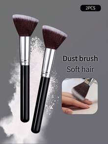 2pcs High Quality Fiber Angled Nail Brush, Quick Nail Cleaning, Nail Dust Removal, Professional Manicure Cleaning Tool - Black - View 9